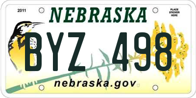 NE license plate BYZ498