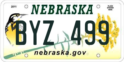 NE license plate BYZ499