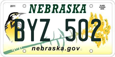 NE license plate BYZ502