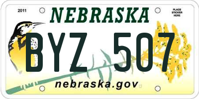 NE license plate BYZ507