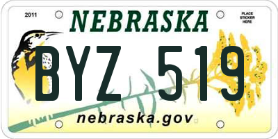 NE license plate BYZ519