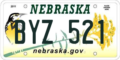 NE license plate BYZ521