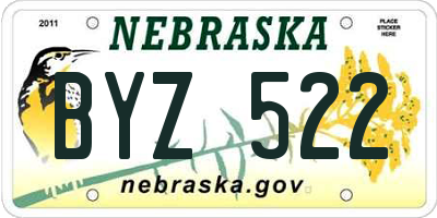 NE license plate BYZ522