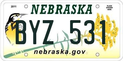 NE license plate BYZ531