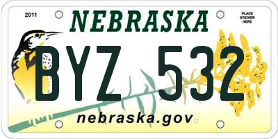 NE license plate BYZ532