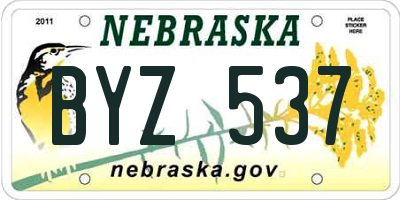 NE license plate BYZ537