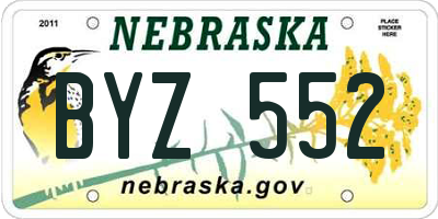 NE license plate BYZ552