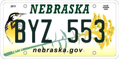 NE license plate BYZ553