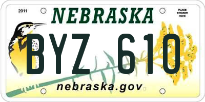 NE license plate BYZ610