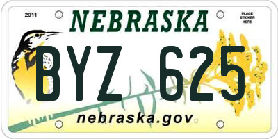 NE license plate BYZ625