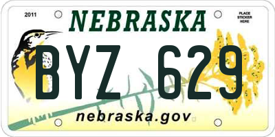 NE license plate BYZ629