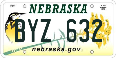 NE license plate BYZ632