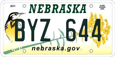 NE license plate BYZ644