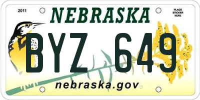NE license plate BYZ649