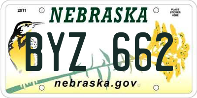 NE license plate BYZ662