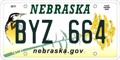 NE license plate BYZ664
