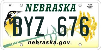 NE license plate BYZ676