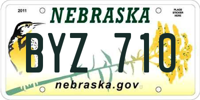 NE license plate BYZ710