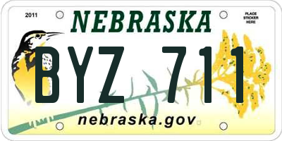 NE license plate BYZ711