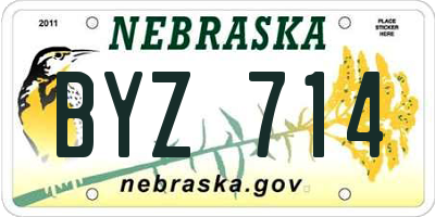 NE license plate BYZ714