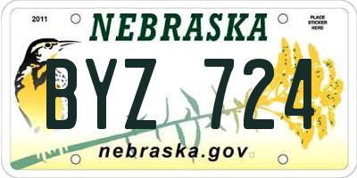 NE license plate BYZ724