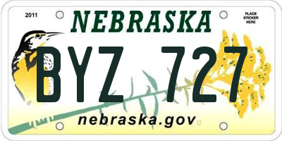 NE license plate BYZ727