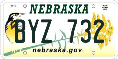 NE license plate BYZ732