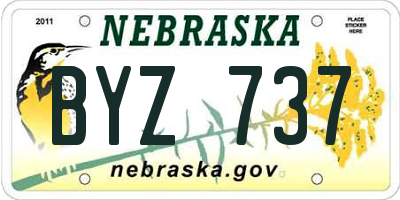 NE license plate BYZ737