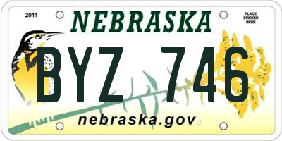 NE license plate BYZ746