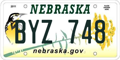 NE license plate BYZ748
