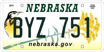 NE license plate BYZ751