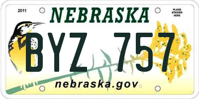 NE license plate BYZ757