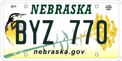 NE license plate BYZ770