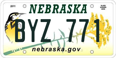 NE license plate BYZ771