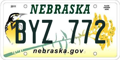 NE license plate BYZ772