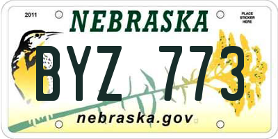 NE license plate BYZ773