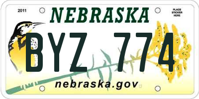 NE license plate BYZ774