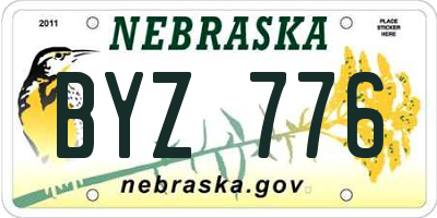 NE license plate BYZ776
