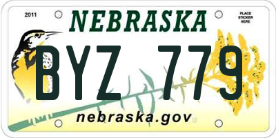 NE license plate BYZ779