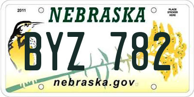 NE license plate BYZ782