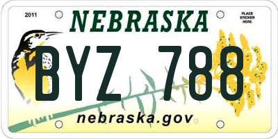 NE license plate BYZ788