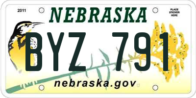 NE license plate BYZ791