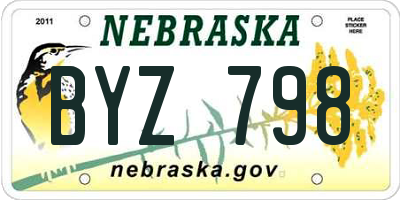 NE license plate BYZ798