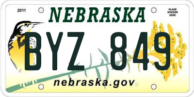 NE license plate BYZ849