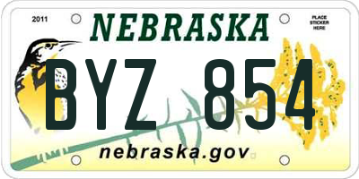 NE license plate BYZ854