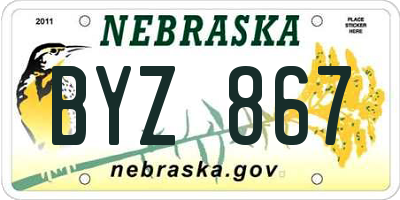 NE license plate BYZ867