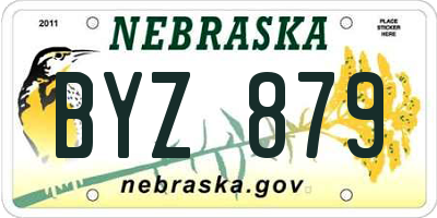 NE license plate BYZ879