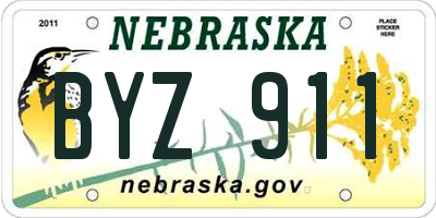 NE license plate BYZ911