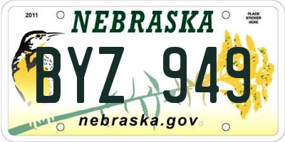 NE license plate BYZ949