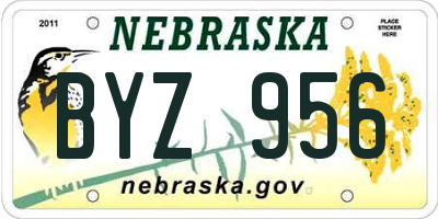 NE license plate BYZ956